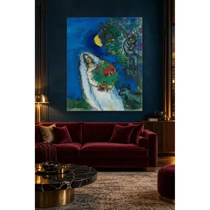 Impression sur toile Fida Chagall : la mariée sous la croissant de lune - Product Image 1