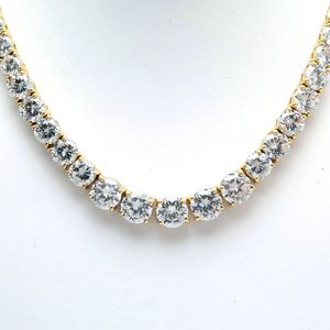 Chaîne de tennis à fleurs dégradées de 22 pouces, diamants de laboratoire cultivés en or/argent 10 carats, style de rue audacieux, pour les mariages, cadeaux pour les amoureux - Product Image 5