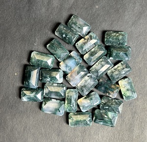 หินโมรามอสธรรมชาติทรงสี่เหลี่ยมผืนผ้าตัดเหลี่ยมเพชรพลอย100% หินอาเกตหลวมสารพันสำหรับเครื่องประดับอัญมณีทรงสี่เหลี่ยมผืนผ้า - Product Image 1