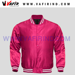 Blouson bombardier de baseball universitaire personnalisé pour hommes veste en satin grande taille broderie vierge en soie tricotée en gros pour la saison d'hiver et le collège - Product Image 3