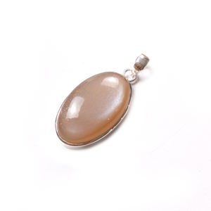 Colgante de Moda con Cabujón Ovalado de Piedra Lunar Chocolate |   Proveedor de Joyería de Piedras Preciosas Hechas a Mano al por Mayor - Product Image 3