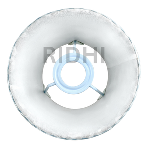 Abat-jour plissé en coton bio fait main bleu clair de luxe indien Ridhi pour la décoration intérieure et les couvre-lampes - Product Image 6