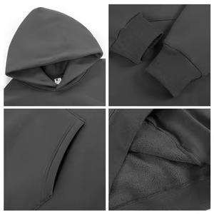 Sweat à capuche personnalisé 2025 en molleton bouclette lourd 500 GSM pour homme, 100 % coton, coupe droite, épaules tombantes, couleur unie, hiver - Product Image 6