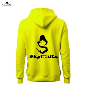 Sweat à capuche pull-over en coton vierge de haute qualité, fait sur mesure, sweat à capuche uni lourd avec logo brodé et impression de logo personnalisé - Product Image 2