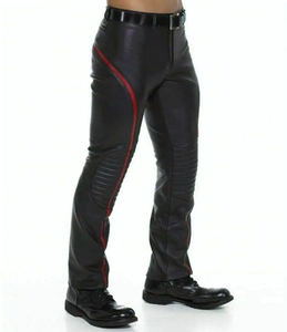 Rock Biker Moto Pantalon En Cuir pour Hommes Casual Plat Élégant Slim Fit Confortable Durable Doux De Haute Qualité À La Mode Respirant - Product Image 2