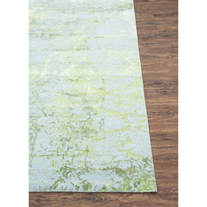 Alfombra Kavi Verde de Lana y Seda de Bambú Anudada a Mano, Diseño Abstracto Teoría del Caos para Dormitorio, Sala de Estar, Pasillo, Rectangular de 10 mm - Product Image 4