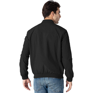 Chaqueta cortavientos de invierno de estilo callejero personalizado para hombre al por mayor, chaqueta bomber de nailon liso de talla grande con cuello levantado - Product Image 3