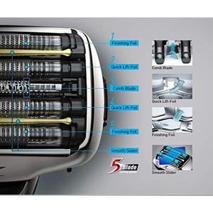 Tête de rasoir électrique rechargeable de rechange à cinq/loues triples, étanche et lavable, pour le visage et la barbe - Product Image 1