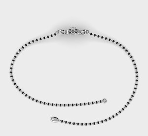 IGI Certified Lab Grown Round Diamond Floral <b>Clover</b> Mangalsutra <b>Bracelet</b> in Solid 925 Sterling Silver - Product Image 2