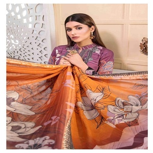 Original de marque Tawakkal marque lin Salwar Kameez lourd broderie travail Design moderne tissu respirant multicolore modèle DIBA - Product Image 2