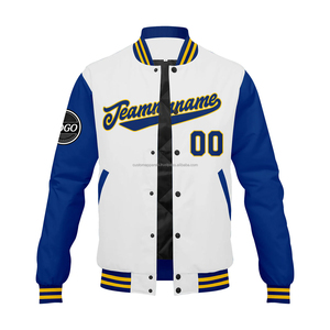 Veste universitaire de qualité supérieure personnalisée avec col montant Combo laine-cuir MCACVJ-67 broderie Logo avant Position - Product Image 2