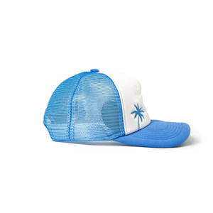 High Quality Foam Trucker <b>Hat</b> for Unisex Blue and <b>White</b> Color Adjustable Mesh Back Caps From Vietnam Supplier - Product Image 3