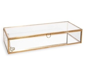 Fabricant et exportateur Nouveau design Boîte cadeau en métal et verre Boîte à bijoux en métal et verre faite à la main - Product Image 1