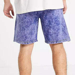 Short de bain décontracté pour hommes High Street Fashion 100% coton maille éponge solide noir avec cordon de serrage personnalisé décoration teinte unie - Product Image 6