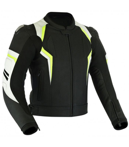Chaqueta de motorista de cuero clásica para hombre Características técnicas impresas de talla grande - Product Image 1