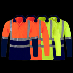 เสื้อยืดคลาสสิกแห้งผสมสำหรับผู้ชายดีไซน์ใหม่ความปลอดภัยสูงสีสะท้อนแสงโปโลพิมพ์ลายตาข่าย - Product Image 3