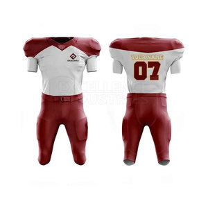 ชุดยูนิฟอร์มอเมริกันฟุตบอลคุณภาพสูง 100% โพลีเอสเตอร์ ไซส์ใหญ่ สั่งทำได้ แขนสั้น ระบายอากาศ แห้งเร็ว แบบซับลิเมชั่น - Product Image 1