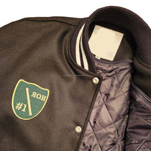 Custom Chenille Embroidery <b>Patches</b> 100 % Wool <b>Body</b> Leather Sleeves Men Women Varsity Jacket - Product Image 6