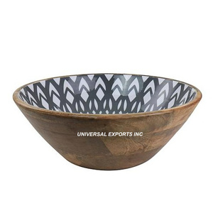 Ensaladera redonda de madera Buena calidad Cuenco dulce hecho a mano Tazón de mesa Tazón de chocolate de madera elegante decorativo - Product Image 1