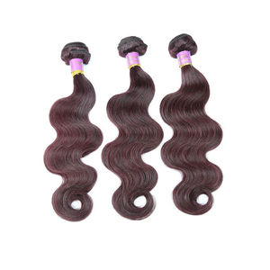 Tissage de cheveux humains Remy brésiliens de qualité 9A et 7A # Extensions de cheveux ondulés 99J, double trame, longueur étirée 8 pouces, pour femmes - Product Image 1