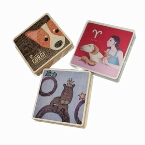Support de téléphone en bois motif animal mignon – Support de téléphone en acrylique avec signe astrologique pour la décoration de bureau et les accessoires - Product Image 1