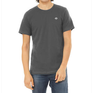 T-shirt à col rond pour homme de qualité supérieure, gris foncé, jersey simple en coton, vêtements décontractés d'été, style de mode personnalisé - Product Image 1