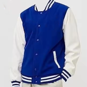 <b>Varsity</b> <b>Jacket</b> Letterman with <b>Purple</b> Wool Body and Beige Leather Sleeve CollegeBaseballjacket for men DDP Shipping - Product Image 2