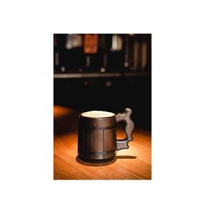 Taza de madera para café, hecha a mano, con asa, para la Oficina y el hogar - Product Image 2