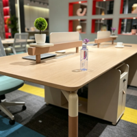 Poste de travail modulaire moderne pour bureau, table de poste de travail pour 6 personnes avec cloison de séparation