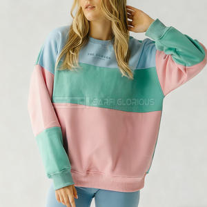 Wholesale Women's Winter Custom Color Woven <b>Crewneck</b> Sweatshirts & Hoodies with Front Logo Design and Custom Branding - Product Image 4