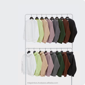 Sweat-shirt décontracté lourd 400gsm pour hommes Capuche bouffante surdimensionnée en polaire de haute qualité avec impression bouffante de logo brodé en 3D - Product Image 6