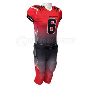 Breathable Plus Size Men's American Football Uniform Sets for Adults Short Sleeves Customized Design 100% Polyester OEM Service - Product Image 6