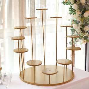 Juego de Soportes para Pastel de Metal Estilo Indio, Ideal para Postres Elegantes, con una Parte Superior Elevada para Exhibir Pasteles en Cenas de Celebración - Product Image 1