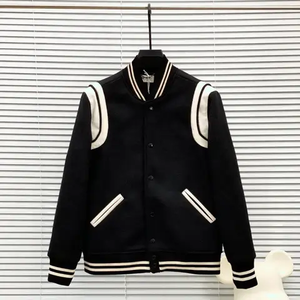 Nueva llegada chaqueta de bombardero de béisbol Unisex grueso invierno cálido Patchwork bordado Varsity abrigo para hombres mujeres estilo callejero primavera - Product Image 3