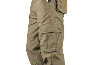Pantalon cargo décontracté pour homme Rixo Enterprises, 100 % coton, coupe droite, respirant, séchage rapide, fermeture boutonnée, taille mi-haute, poches latérales - Product Image 6