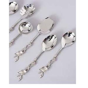 Ensemble de couverts en acier inoxydable de designer en or et argent Nouvelle poignée de forme rectangulaire pour ensemble de couverts de table de quatre pièces - Product Image 6