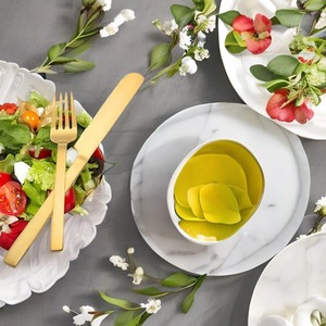 Ensemble de couverts ronds en laiton doré de luxe Couverts de qualité supérieure Vaisselle élégante Ustensiles de salle à manger modernes pour la maison, le restaurant et les événements - Product Image 5