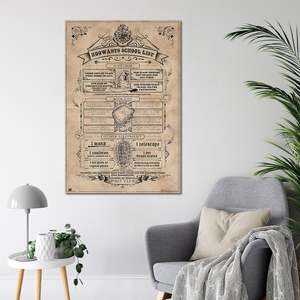 โปสเตอร์ตกแต่งผนังโรงเรียนฮอกวอตส์ แฮร์รี่ พอตเตอร์ พร้อมกฎระเบียบประจำบ้านและรายชื่อ - Product Image 3