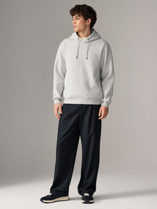 เสื้อมีฮู้ดขนแกะมีกระเป๋า, เสื้อมีฮู้ดผ้าคอตตอนสีผสมเข้ารูป - Product Image 3