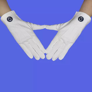 Gants maçonniques de haute qualité 100% coton avec broderie, couleurs et logo personnalisables, gants de sport respirants pour les francs-maçons - Product Image 4