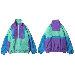 Veste coupe-vent en toile zippée pour homme de qualité supérieure personnalisable pour l'extérieur, coupe-vent et résistant à l'eau avec verrouillage de couleur rétro - Product Image 4