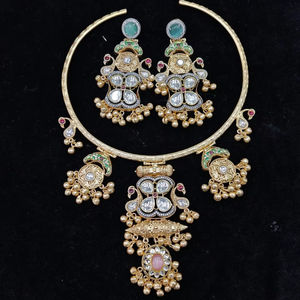 High Quality Bridal Kundan Stones <b>and</b> <b>Pearls</b> <b>Necklace</b> <b>Set</b> with <b>Earrings</b> for Wedding <b>and</b> Party Wear Fashion Jewelry <b>Sets</b> - Product Image 1