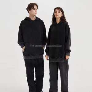 high quality 100% cotton custom labels logo blank big pocket oversized unisex hoodies wholesale - Product Image 3