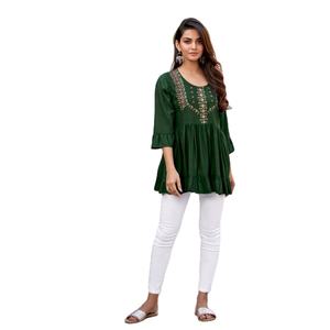 Lancement d'un nouveau catalogue Haut occidental formel Reyon lourd avec broderie florale fantaisie Nettoyage à sec Impression numérique tissée conviviale - Product Image 1