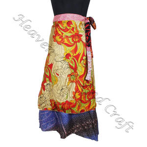 Nuevo diseñador señoras dos capas seda Sari Magic Wrap falda Rajasthani Jaipur seda Sari Magic Wrap faldas indio Reversible Magic - Product Image 6