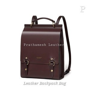 Mochila de cuero pulido Bolsa Segura Espaciosa Precio al por mayor Negocio clásico hecho a mano Fábrica Descuento directo a granel 2025 tendencia - Product Image 3