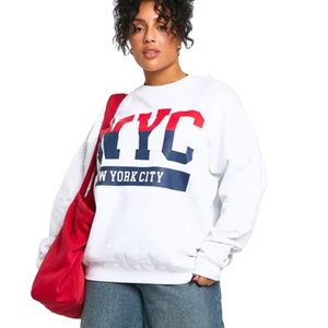 Sudaderas Extra Grandes de Invierno Tejidas Lisas Teñidas al por Mayor de Fábrica para Mujer, Material de Poliéster/Algodón, Impresión Frontal Personalizada, OEM - Product Image 1