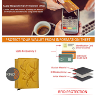 Dompet Lipat Pria CROSS FAB Kualitas Premium Pendek Klasik Kuning Kulit Asli RFID Shielding Multi-Fungsi Multi-Kartu