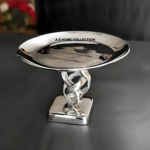 Nuevo Tazón Metálico Plateado para el Hogar y Bodas, Tazón Decorativo para Frutas, para Decoración de Mesa - Product Image 2
