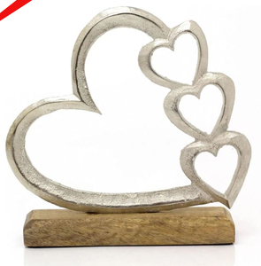 Sculpture décorative artisanale en métal aluminium finition dorée pour la maison ou le bureau - Product Image 2